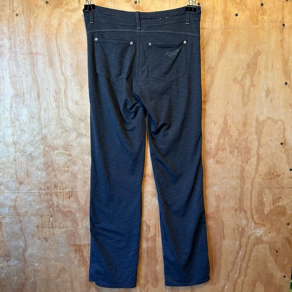 Kuhl Mova Straight Leg Charcoal Gray Heather Knit Stretch Low Rise Pant - Picture 3 of 14